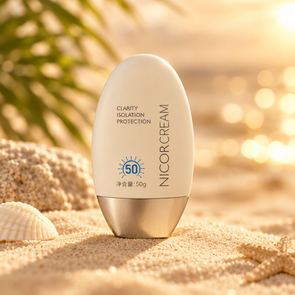 ClarityShield SPF 50 sunny beige background 1
